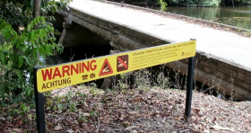 Crocodile warning sign